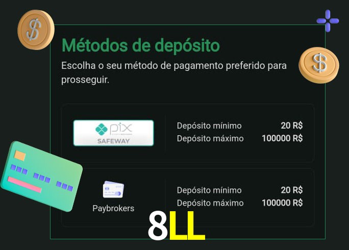 O cassino 8LLbet oferece uma grande variedade de métodos de pagamento